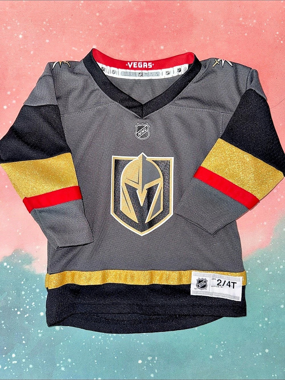 NHL Vegas Golden Knights Toddler Hockey Jersey Black & Gold 2/4T